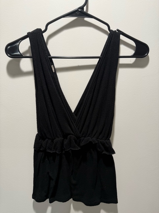 Caution To The Wind Tops - Caution To The Wind Black Sleeveless Textured Tank